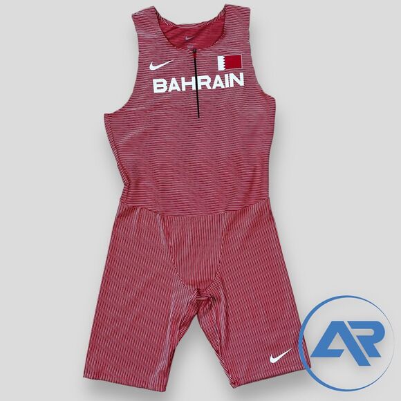 Nike Pro Elite Bahrain Team Issued USA Speedsuit Red White Men's Sz L CI6347-657 - Picture 1 of 7